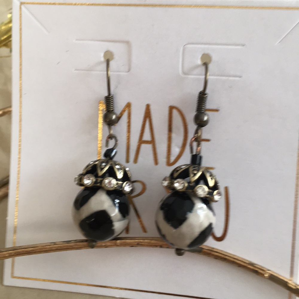 Artisan Animal Print REAL Agate Earrings, one of a kind!! - Picture 2 of 3